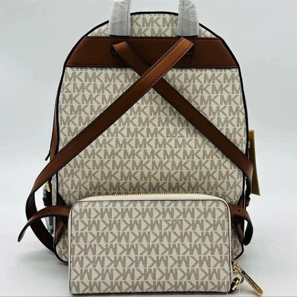 Michael Kors Medium Jaycee Zip Packet Backpack & Large Flat MF Phone Case Wallet - Picture 6 of 15